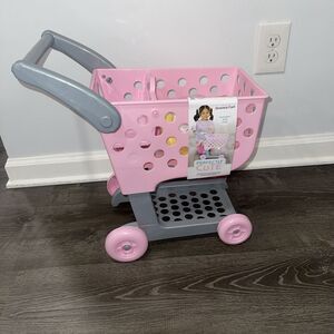 LPerfectly Cute Target Shopping Cart Girls Pink w Toy Food , Travel Cup, New